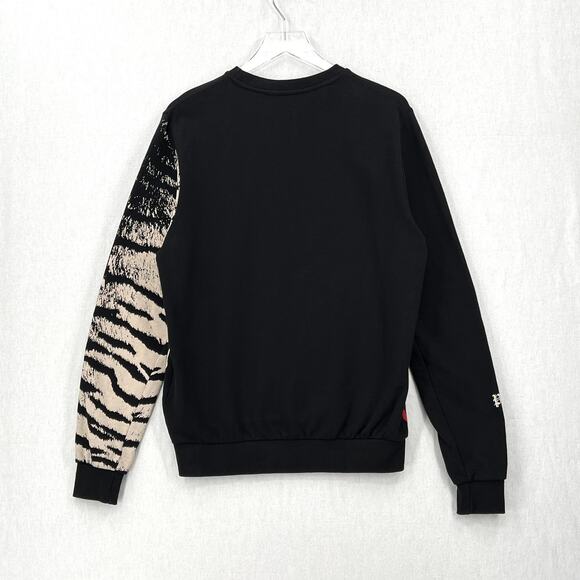 ELEVEN PARIS Graphic Crew Neck Sweatshirt Mens Small Black Skulls Edgy Goth Cozy - Picture 3 of 13